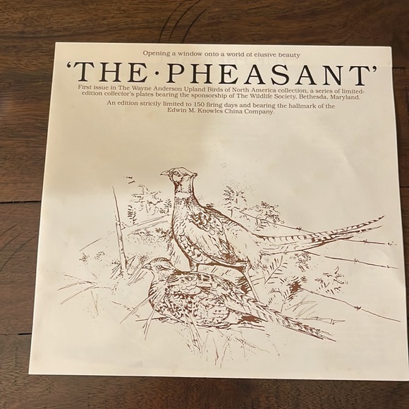 Wayne Anderson "The Pheasant" Collector's Plate - Picture 5 of 5